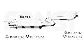 Ernst 686068 Muffler assy front Ernst 686068 Muffler assy front