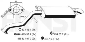 Ernst 687027 Глушник вихлопних газів кінцевий Ernst 687027 Глушник вихлопних газів кінцевий