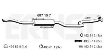 Ernst 687157 Muffler assy front
