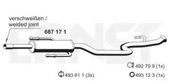 Ernst 687171 Muffler assy front