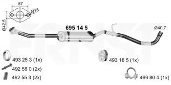 Ernst 695145 Muffler assy front