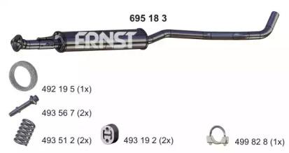 Ernst 695183 Muffler assy front Ernst 695183 Muffler assy front