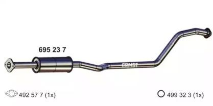 Ernst 695237 Середній глушник вихлопних газів Ernst 695237 Середній глушник вихлопних газів