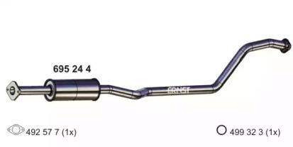 Ernst 695244 Середній глушник вихлопних газів Ernst 695244 Середній глушник вихлопних газів