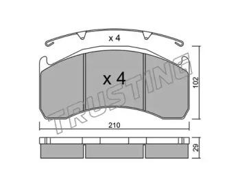 Trusting 608.0 Колодки гальмівні Trusting 608.0 Колодки гальмівні
