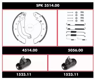 Woking SPK 3514.00 Комплект колодок циліндрів і пружин барабанного гальма Woking SPK 3514.00 Комплект колодок циліндрів і пружин барабанного гальма