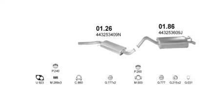 Polmostrow 00834 Глушник вихлопних газів кінцевий Polmostrow 00834 Глушник вихлопних газів кінцевий