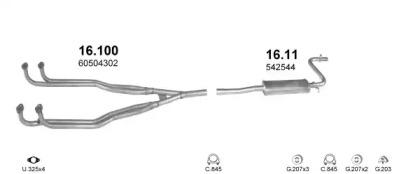 Polmostrow 01.117 Средний глушитель выхлопных газов Polmostrow 01.117 Средний глушитель выхлопных газов
