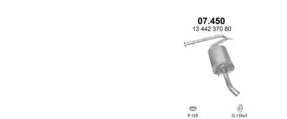 Polmostrow 01176 Глушник вихлопних газів кінцевий Polmostrow 01176 Глушник вихлопних газів кінцевий