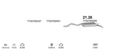 Polmostrow 08843 Глушник вихлопних газів кінцевий Polmostrow 08843 Глушник вихлопних газів кінцевий