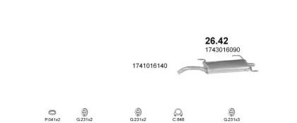 Polmostrow 10142 Глушитель выхлопных газов конечный