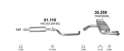 Polmostrow 90010 Глушник вихлопних газів кінцевий Polmostrow 90010 Глушник вихлопних газів кінцевий