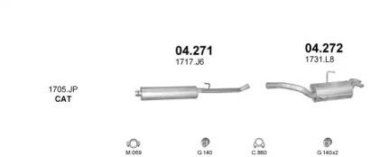 Polmostrow 90094 Глушник вихлопних газів кінцевий Polmostrow 90094 Глушник вихлопних газів кінцевий