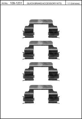 Quick Brake 109-1231 Монтажний комплект гальмівних колодок
