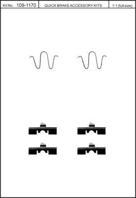 Quick Brake 109-1170 Монтажний комплект гальмівних колодок Quick Brake 109-1170 Монтажний комплект гальмівних колодок