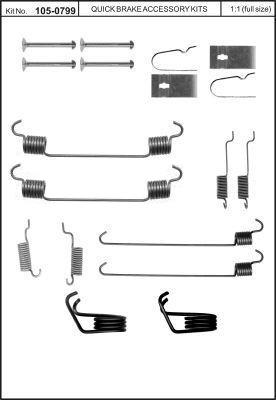 Quick Brake 105-0799 Комплект пружинок барабанних гальм Quick Brake 105-0799 Комплект пружинок барабанних гальм