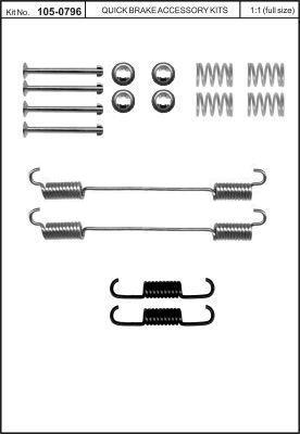 Quick Brake 105-0796 Комплект пружинок барабанних гальм Quick Brake 105-0796 Комплект пружинок барабанних гальм