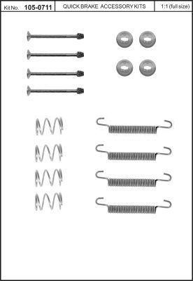 Quick Brake 105-0711 Комплект пружинок барабанних гальм Quick Brake 105-0711 Комплект пружинок барабанних гальм