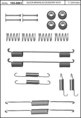Quick Brake 105-0861 Комплект пружинок барабанних гальм Quick Brake 105-0861 Комплект пружинок барабанних гальм