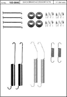 Quick Brake 105-0845 Комплект пружинок барабанних гальм Quick Brake 105-0845 Комплект пружинок барабанних гальм
