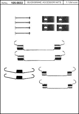 Quick Brake 105-0833 Монтажний комплект гальмівних колодок Quick Brake 105-0833 Монтажний комплект гальмівних колодок