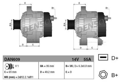 Denso DAN609 Alternator assy Denso DAN609 Alternator assy