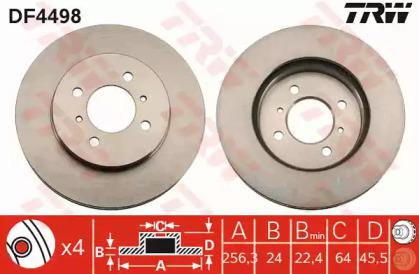 TRW DF4498 Brake disc TRW DF4498 Brake disc