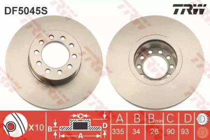 TRW DF5045S Brake disc