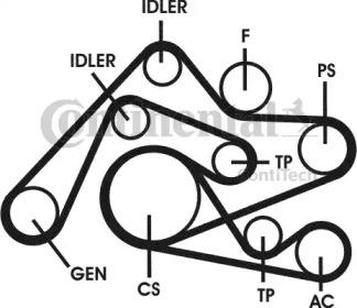 Contitech 6PK2404D2 Belt v Contitech 6PK2404D2 Belt v