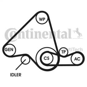 Contitech 6PK995D1 Belt v Contitech 6PK995D1 Belt v