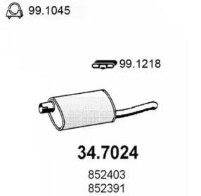 Asso 34.7024 Глушник вихлопних газів кінцевий Asso 34.7024 Глушник вихлопних газів кінцевий