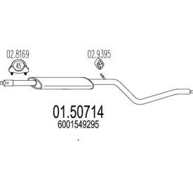 MTS 01.50714 Muffler assy front