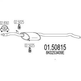 MTS 01.50815 Середній глушник вихлопних газів MTS 01.50815 Середній глушник вихлопних газів