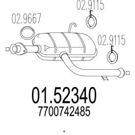 MTS 01.52340 Muffler assy front MTS 01.52340 Muffler assy front