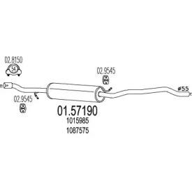 MTS 01.57190 Muffler assy front