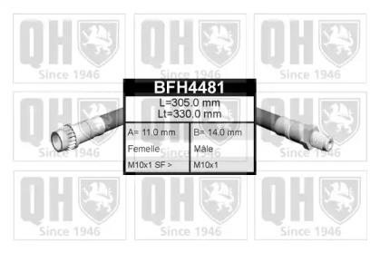 Quinton Hazell BFH4481 Шланг гальмівний Quinton Hazell BFH4481 Шланг гальмівний