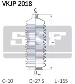 SKF VKJP 2018 Пильник рульової рейки SKF VKJP 2018 Пильник рульової рейки
