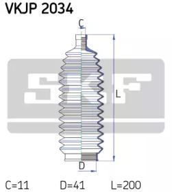 SKF VKJP 2034 Пильник рульової рейки SKF VKJP 2034 Пильник рульової рейки