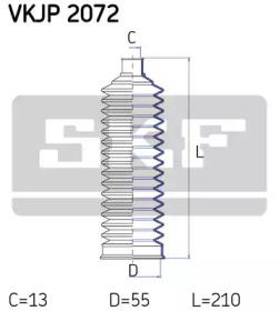 SKF VKJP 2072 Пильник рульової рейки SKF VKJP 2072 Пильник рульової рейки