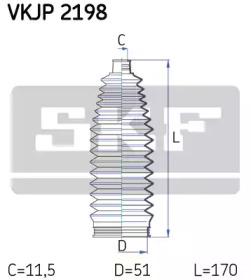 SKF VKJP 2198 Пыльник рулевой рейки