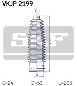 SKF VKJP 2199 Пильник рульової рейки SKF VKJP 2199 Пильник рульової рейки