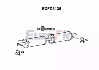 Euroflo EXFD3135 Muffler assy front Euroflo EXFD3135 Muffler assy front