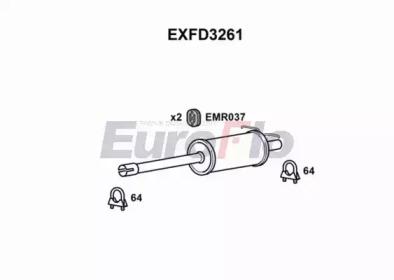 Euroflo EXFD3261 Muffler assy front