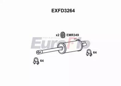 Euroflo EXFD3264 Средний глушитель выхлопных газов