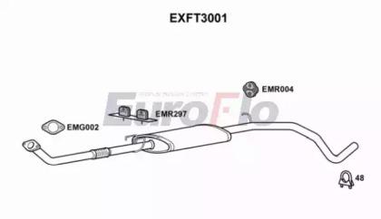 Euroflo EXFT3001 Середній глушник вихлопних газів Euroflo EXFT3001 Середній глушник вихлопних газів