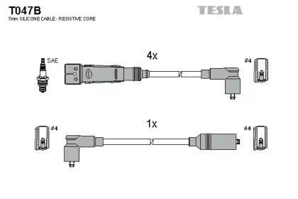 Tesla blatna T047B Дроти високовольтні системи запалювання Tesla blatna T047B Дроти високовольтні системи запалювання
