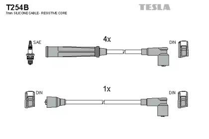 Tesla blatna T254B Дроти високовольтні системи запалювання Tesla blatna T254B Дроти високовольтні системи запалювання