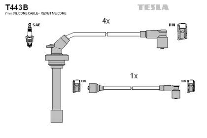 Tesla blatna T443B Дроти високовольтні системи запалювання Tesla blatna T443B Дроти високовольтні системи запалювання