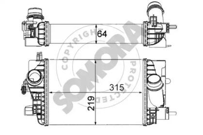 Somora 246145C Радіатор інтеркулера