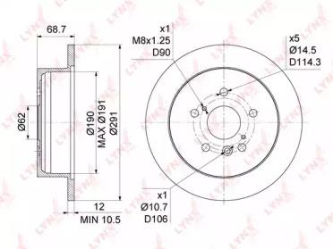 Lynxauto BN-1147 Диск гальмівний